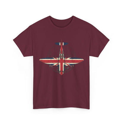 Vintage British Spitfire T-Shirt — Union Jack Warplane Graphic Tee