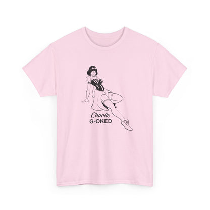 Cotton Tee - The Nose Art Cessna G-OKED Aircraft Cartoon Design