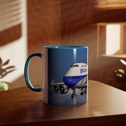 BOAC Boeing 747 Two-Tone Coffee Mugs, 11oz - Funky Aviation