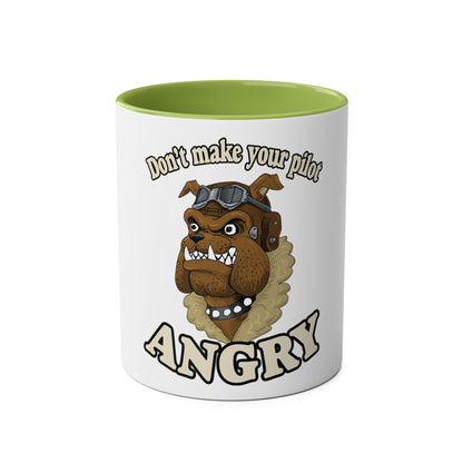 Bulldog Pilot Two-Tone Coffee Mugs, 11oz - Funky Aviation