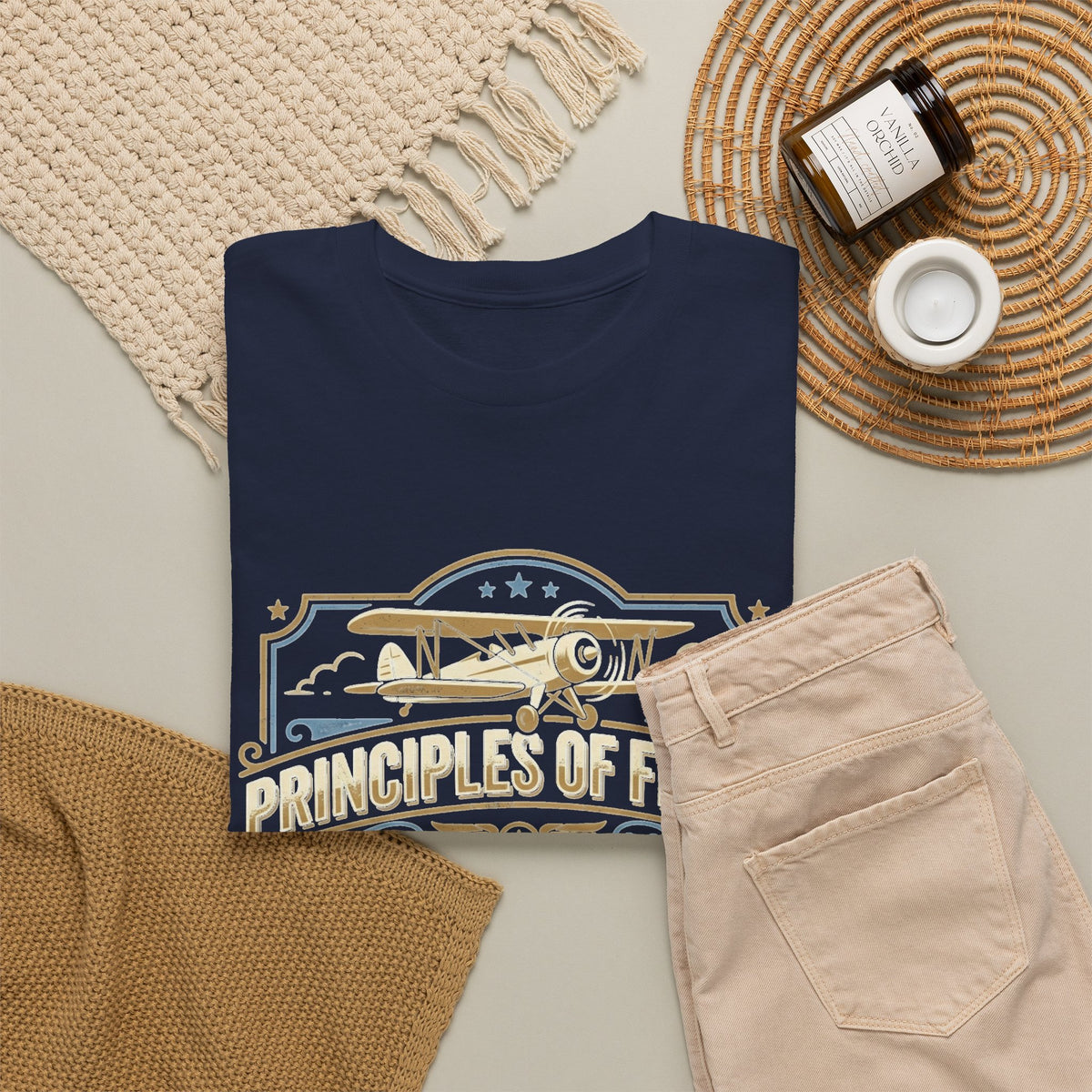 Aviator Principles T‑Shirt — "Principles of Flight: Pitch for Airspeed, Power for Altitude, Pray for the Weather"