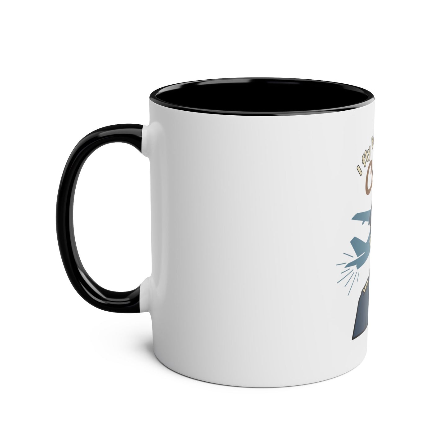 Aviator Coffee Mug — "I Fly Better After Coffee" (11oz Two-Tone)