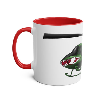 Huey Chopper Two-Tone Coffee Mugs, 11oz - Funky Aviation