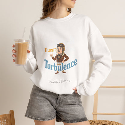 Aviation Crewneck Sweatshirt – "Fluent Turbulence" Vintage Pilot Graphic
