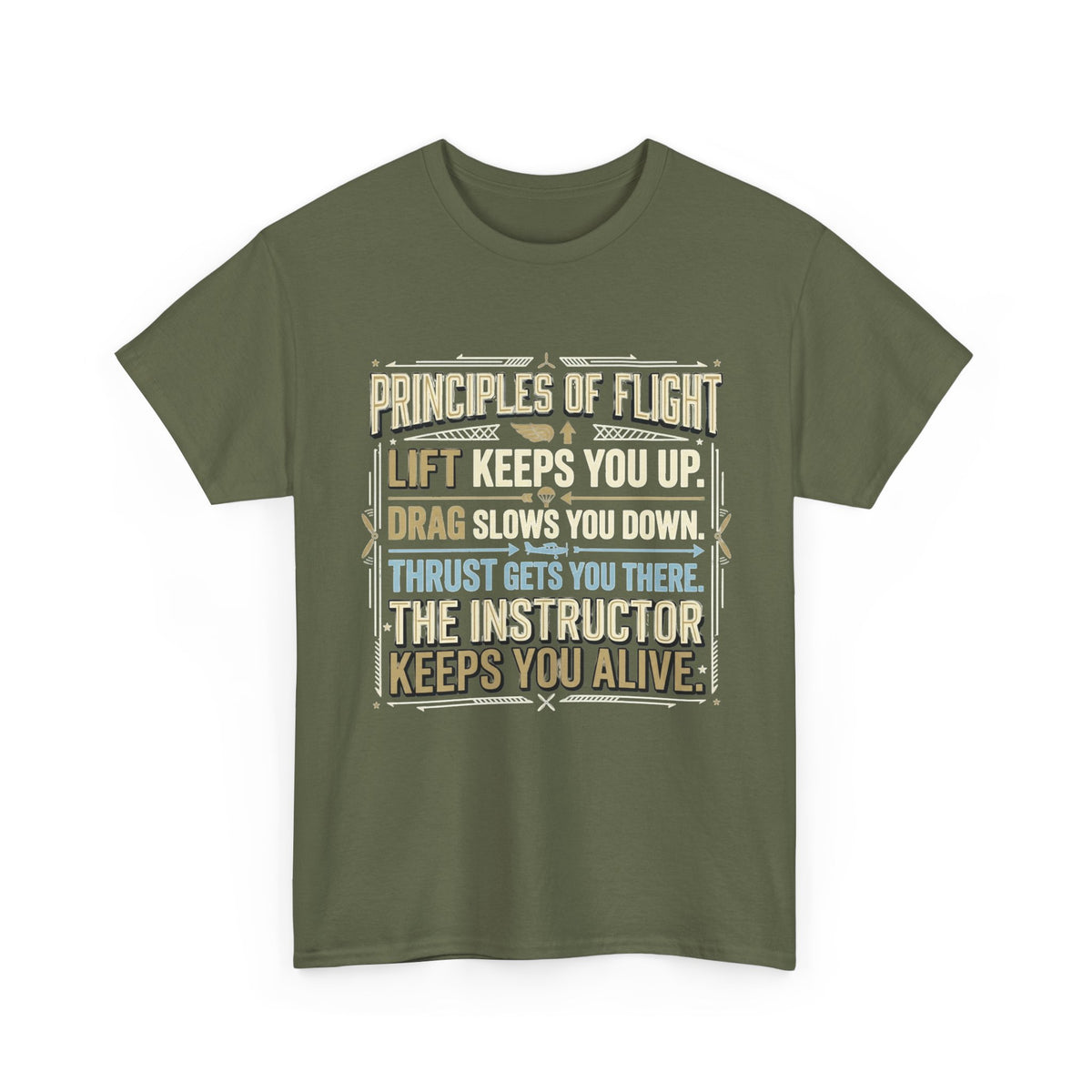 Pilot Instructor T‑Shirt — “Principles of Flight” Aviation Gift