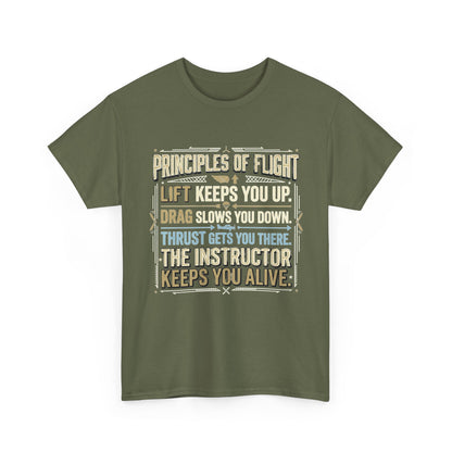 Pilot Instructor T‑Shirt — “Principles of Flight” Aviation Gift