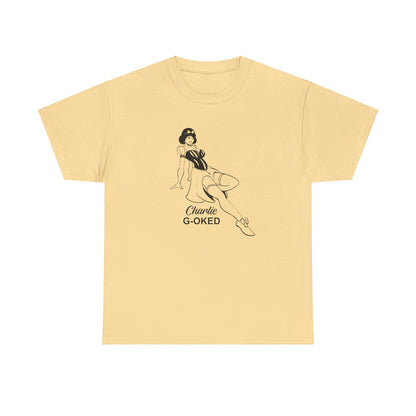 Cotton Tee - The Nose Art Cessna G-OKED Aircraft Cartoon Design