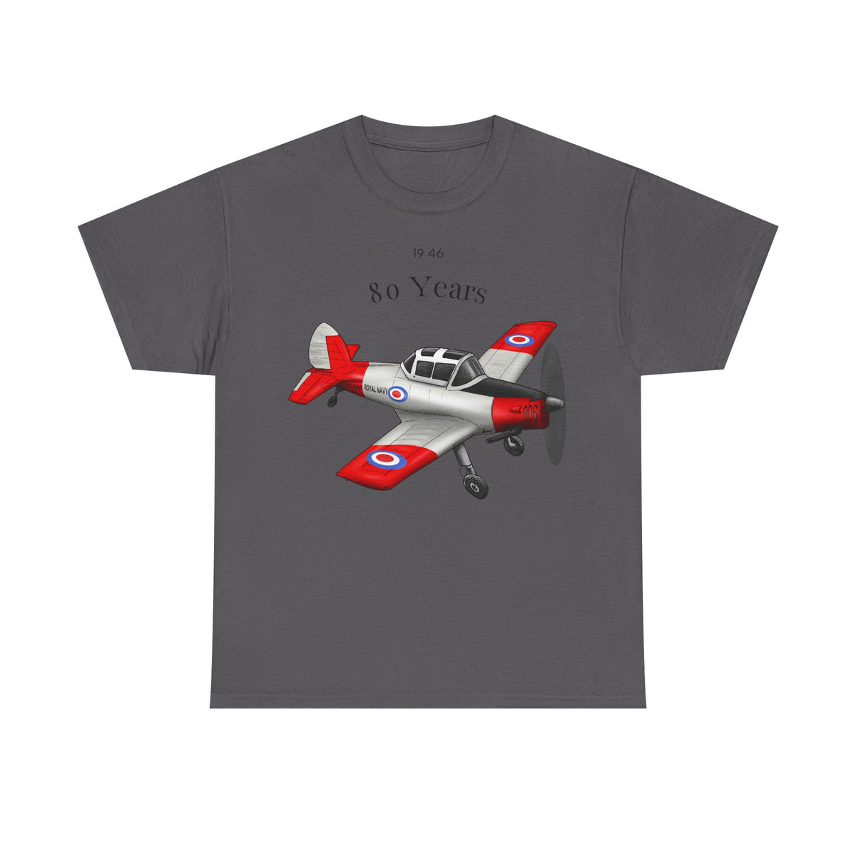 Chipmunk Vintage Airplane Tee — "80 Years" Commemorative Aviation Shirt