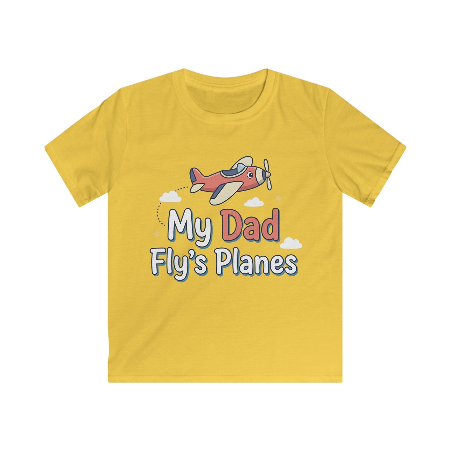 Kids Tee — “My Dad Fly’s Planes” Airplane Graphic Father’s Day Shirt