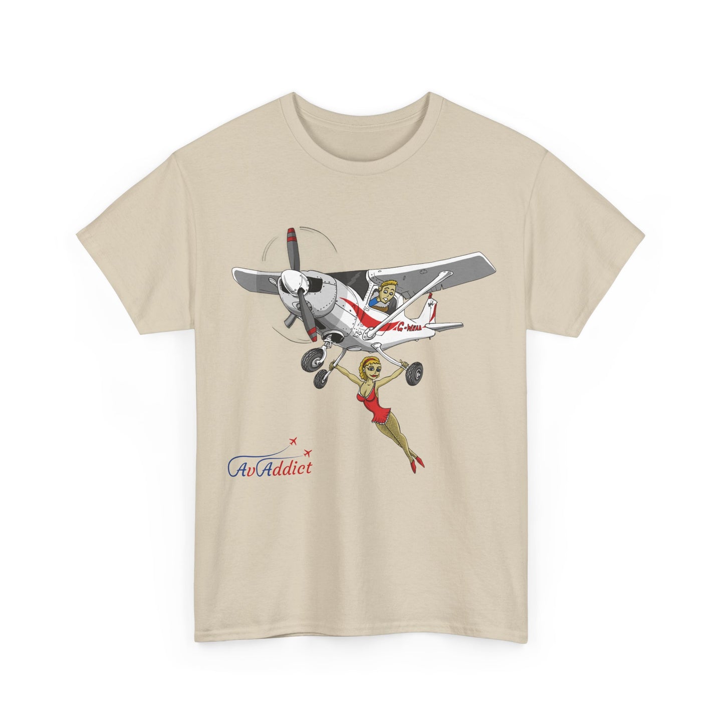 Cotton Tee Cessna Trapeze Artist Cartoon Print