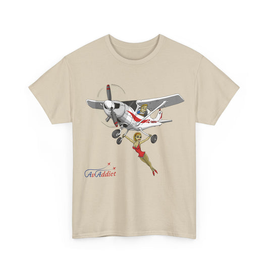 Cotton Tee Cessna Trapeze Artist Cartoon Print