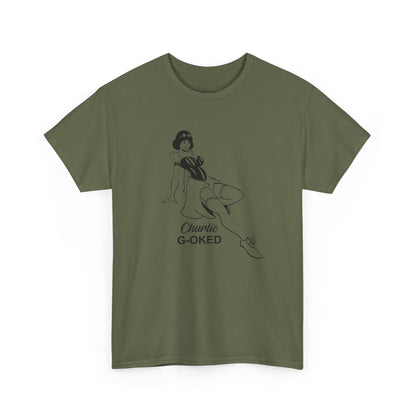 Cotton Tee - The Nose Art Cessna G-OKED Aircraft Cartoon Design