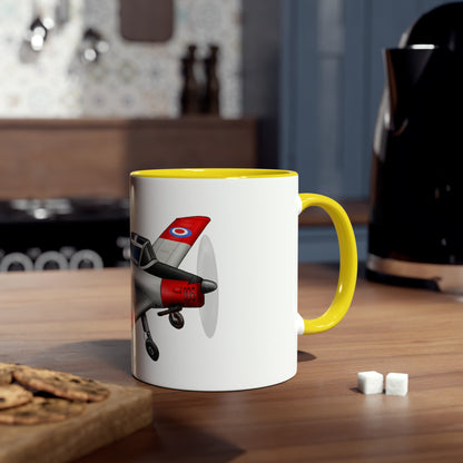Chipmunk Tailwheel Two-Tone Coffee Mugs, 11oz - Funky Aviation