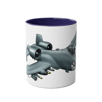 A10 Tankbuster Two-Tone Coffee Mugs, 11oz - Funky Aviation