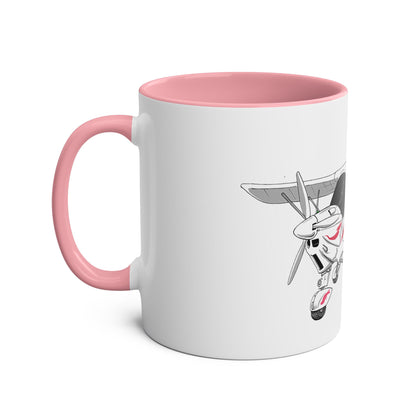 Cartoon Ikarus C42 Microlight Red Decals 11oz Coffee Mug