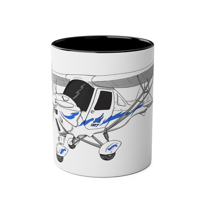 Ikarus C42 Two-Tone Coffee Mugs, 11oz - Funky Aviation
