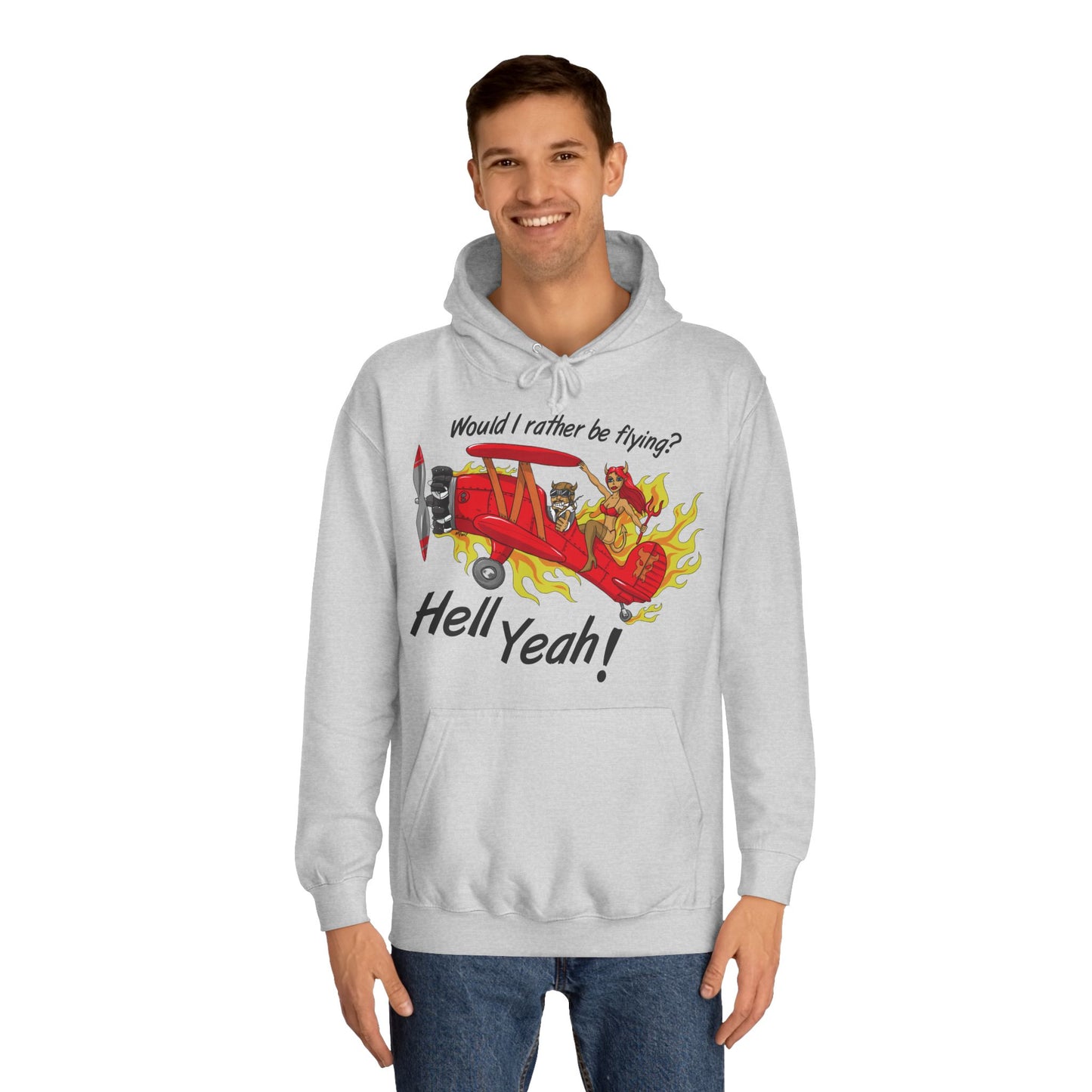 Hell Yeah! Flaming Plane Graphic Hoodie