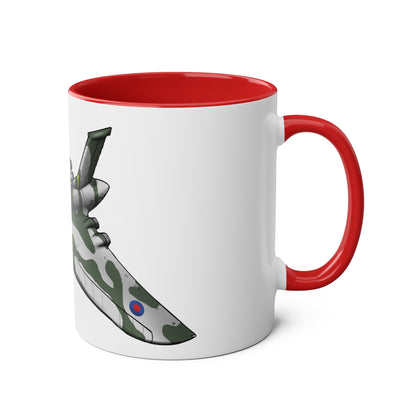 Vulcan Bomber Two-Tone Coffee Mugs, 11oz - Funky Aviation