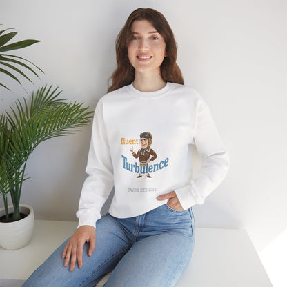 Aviation Crewneck Sweatshirt – "Fluent Turbulence" Vintage Pilot Graphic