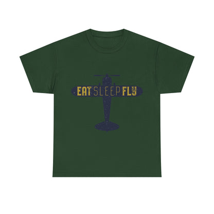 Eat Sleep Fly T-Shirt — Vintage Airplane Pilot Tee