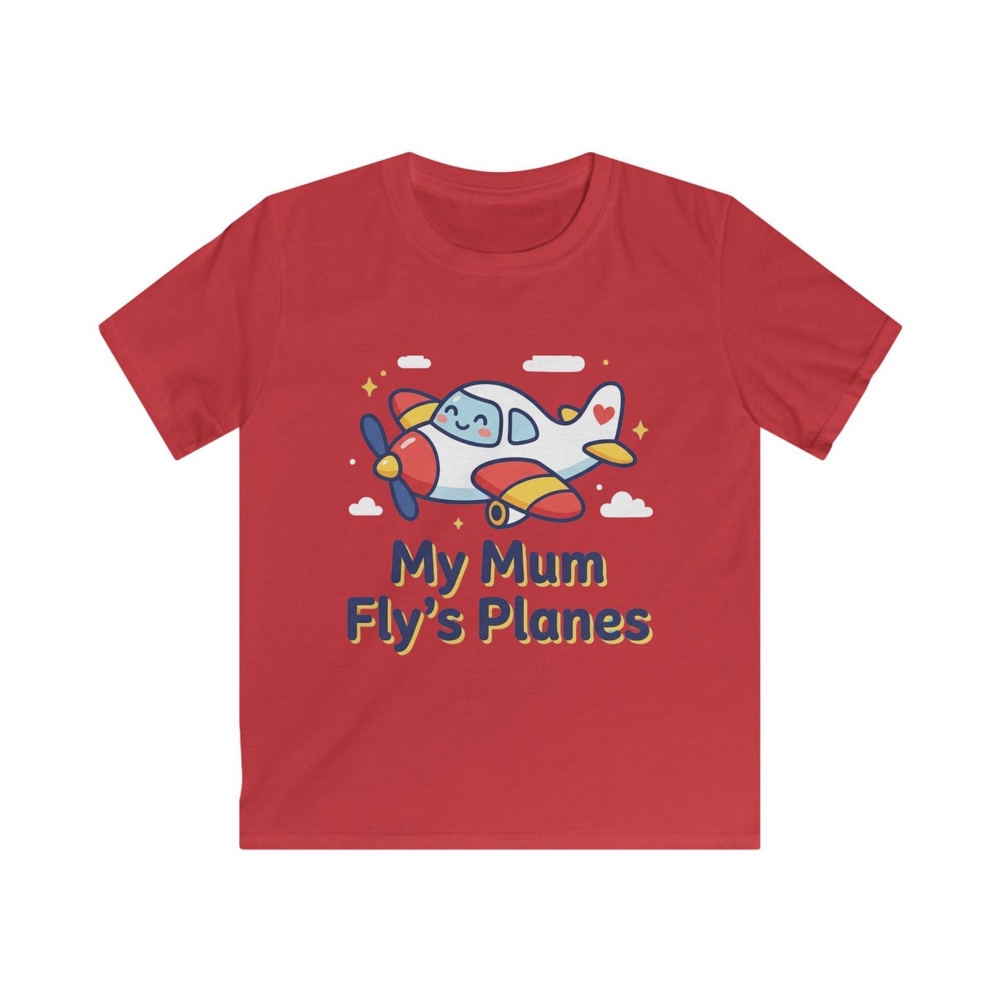 Kids Tee — "My Mum Fly's Planes" Cute Airplane Design for Little Aviators