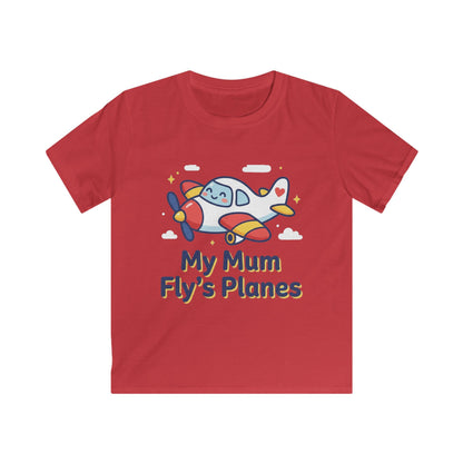 Kids Tee — "My Mum Fly's Planes" Cute Airplane Design for Little Aviators