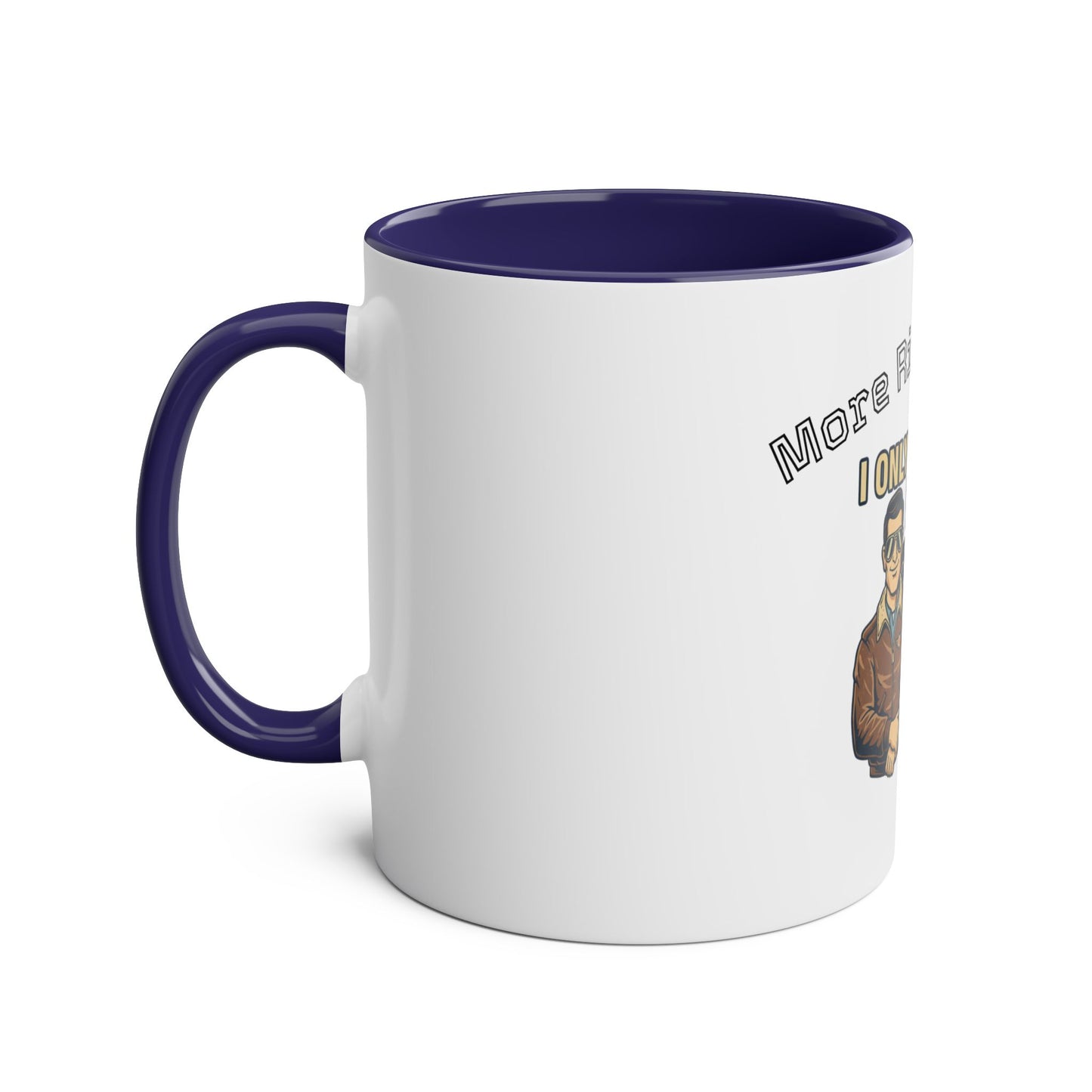 Aviator Coffee Mug — "More Right Rudder" (11 oz Two-Tone)