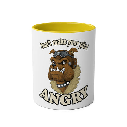 Bulldog Pilot Two-Tone Coffee Mugs, 11oz - Funky Aviation