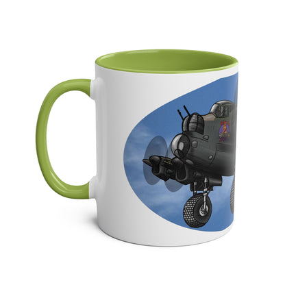 WWII Bomber Two-Tone Coffee Mug — Vintage WWII Aircraft Gift