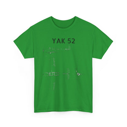 Yak-52 Blueprint T-Shirt — Vintage Aircraft Schematic Tee for Aviation Enthusiasts