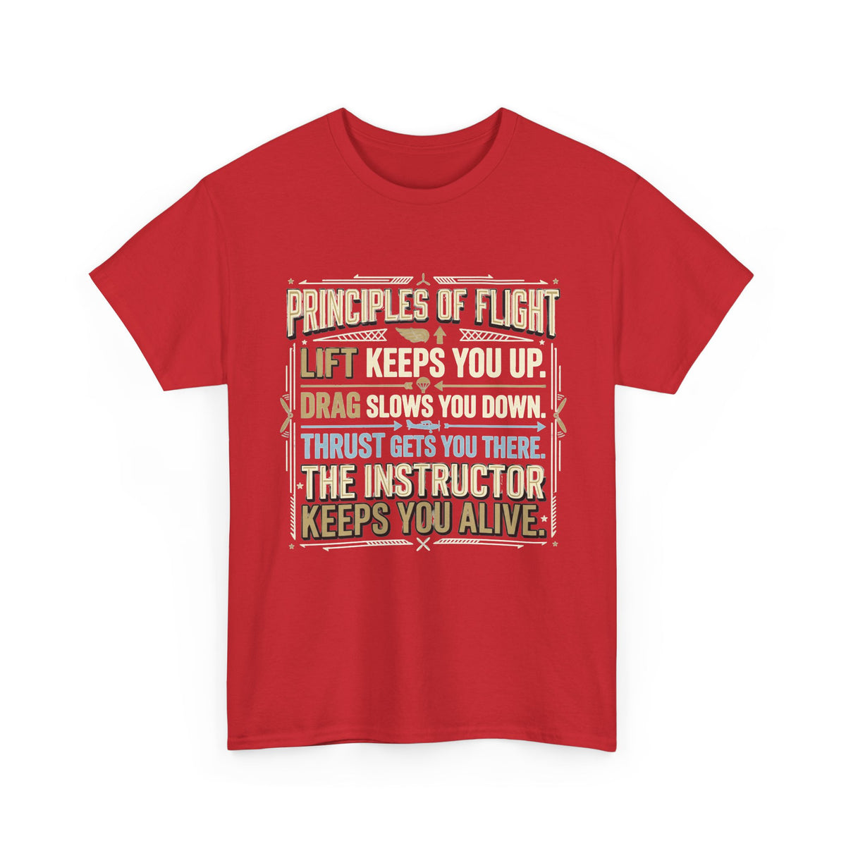 Pilot Instructor T‑Shirt — “Principles of Flight” Aviation Gift