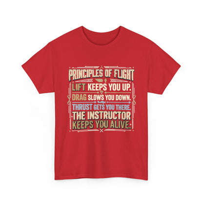 Pilot Instructor T‑Shirt — “Principles of Flight” Aviation Gift