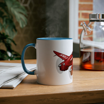 Comet Racer Two-Tone Coffee Mugs, 11oz - Funky Aviation