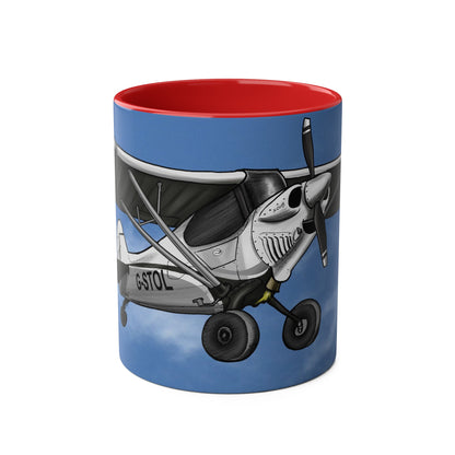 Super Cub STOL Design Two-Tone Coffee Mugs, 11oz - Funky Aviation