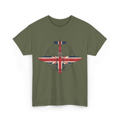 Vintage British Spitfire T-Shirt — Union Jack Warplane Graphic Tee