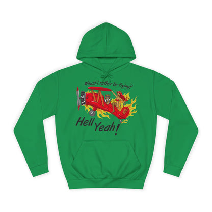 Hell Yeah! Flaming Plane Graphic Hoodie