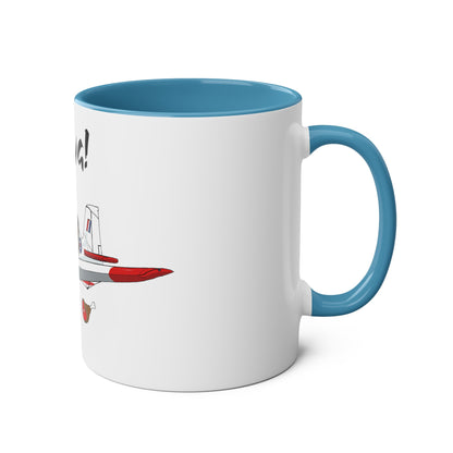 Bulldog Aerobatic Trainer Two-Tone Coffee Mugs, 11oz - Funky Aviation