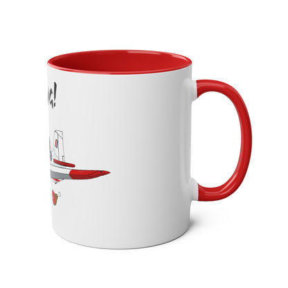 Bulldog Aerobatic Trainer Two-Tone Coffee Mugs, 11oz - Funky Aviation
