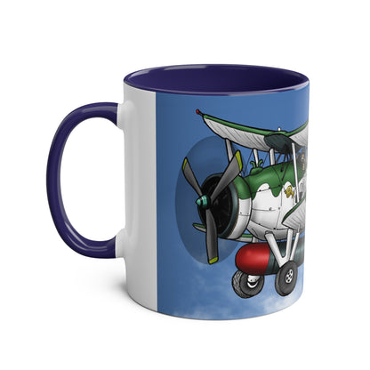 Navy Swordfish Design Two-Tone Coffee Mugs, 11oz - Funky Aviation