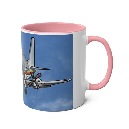 Guppy Aircraft Retro Two-Tone Coffee Mugs, 11oz - Funky Aviation