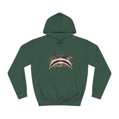 Sharks Teeth Nose Art Distressed Design Unisex College Hoodie - Funky Aviation