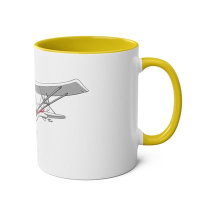Cartoon Ikarus C42 Microlight Red Decals 11oz Coffee Mug
