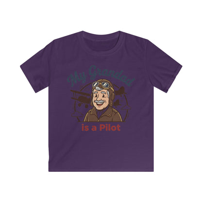Kids Tee — "My Grandad Is a Pilot" Vintage Aviator T‑Shirt for Grandchildren