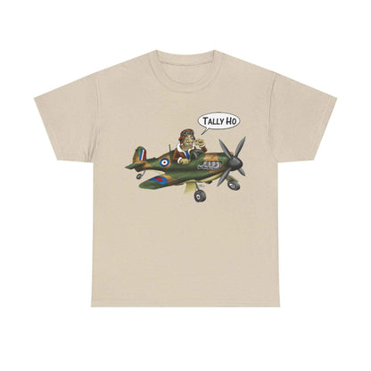 Tally Ho Spitfire Tee — Retro WWII Pilot Plane Graphic T-Shirt
