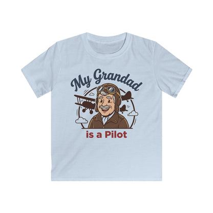 Kids Tee — "My Grandad Is a Pilot" Vintage Aviator T‑Shirt for Grandchildren