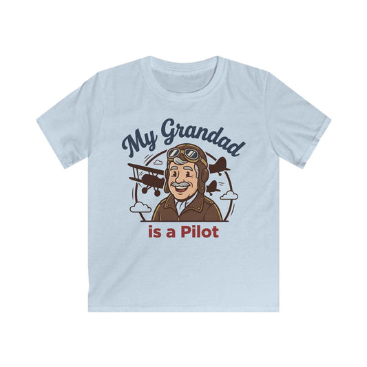 Kids Tee — "My Grandad Is a Pilot" Vintage Aviator T‑Shirt for Grandchildren