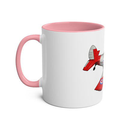 Chipmunk Tailwheel Two-Tone Coffee Mugs, 11oz - Funky Aviation
