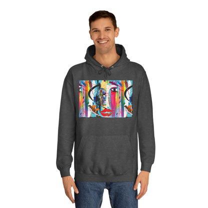 Abstract Colorful Face Hoodie — Vibrant Pop Art Graphic Pullover
