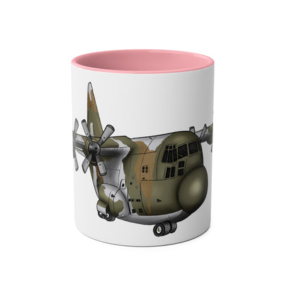 The Hercules Transport Aircraft Two-Tone Coffee Mugs, 11oz - Funky Aviation