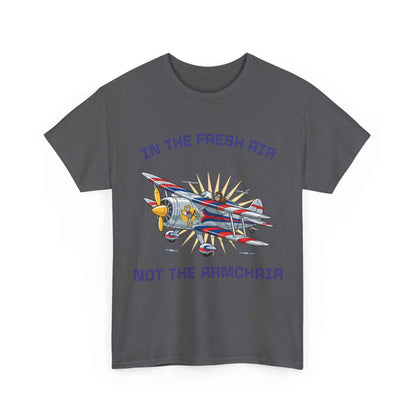 Aviation Adventure T‑Shirt — "In the Fresh Air, Not the Armchair" Vintage Biplane Tee